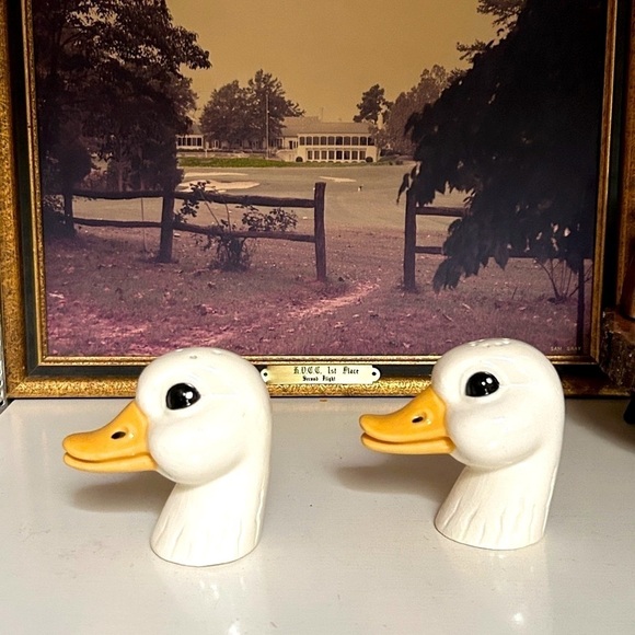 Vintage Lake Duck Salt + Pepper Shakers Ceramic Duck Table Scape EUC - Picture 9 of 9